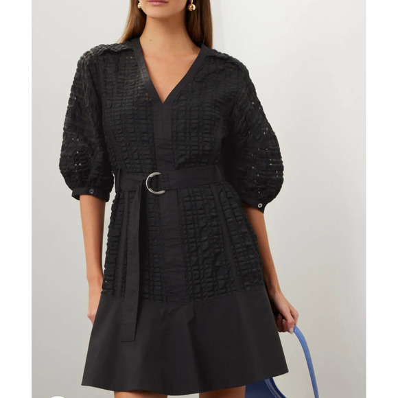 3.1 Phillip Lim Dresses & Skirts - 3.1 Philip Lim Black Puff Sleeve Mini Dress SMALL Designer Boho Cottage $595